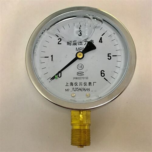 上海仪川 6mpa 耐震压力表 直径100mm 螺纹m20x1.5 yn-100 1.6级