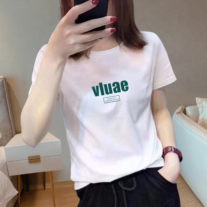美式复古重磅短袖t恤女2026夏季宽松显瘦韩版字母潮正肩休闲上衣