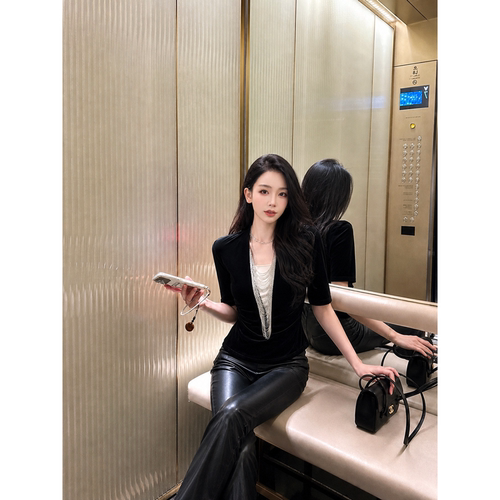 TangTang·Studio串珠短袖打底高级气质女装气质卫衣上衣118693