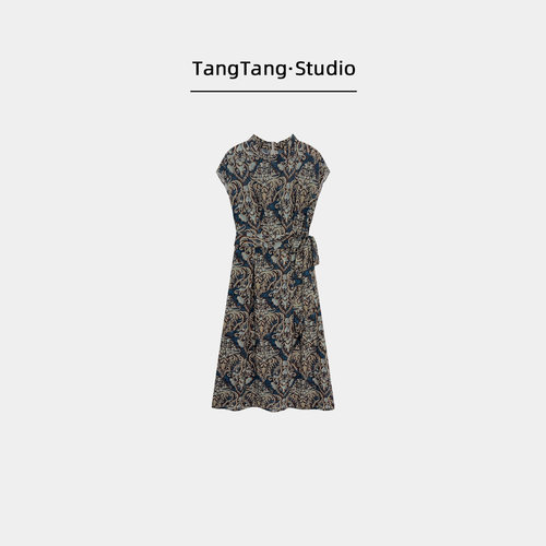 【TangTang·Studio】青花艺术连衣裙气质时尚休闲百搭连衣裙3686