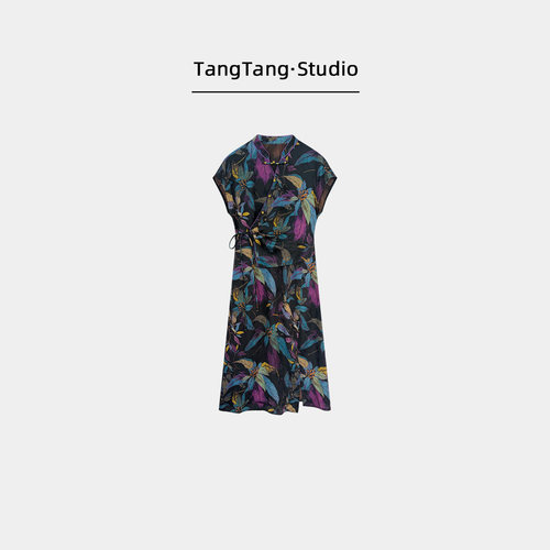 【TangTang·Studio】紫气东来旗袍连衣裙休闲百搭-125526