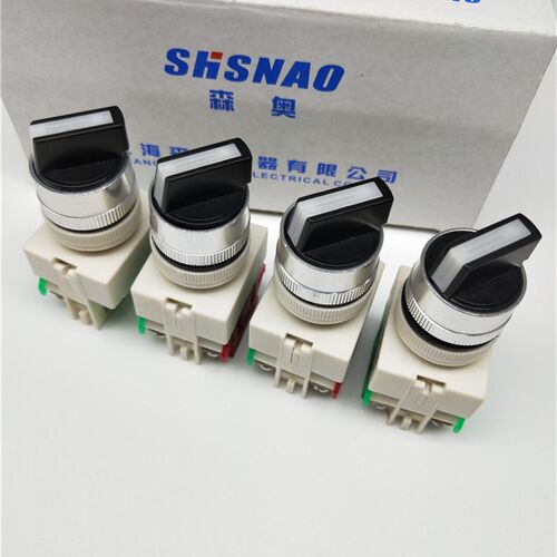 22MM森奥LAY37-11X2银点旋转选择按钮开关2位二档自锁Y090