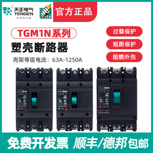 TENGEN天正TGM1N塑壳断路器3P/4P空气开关3300 380V三相10A-1250A