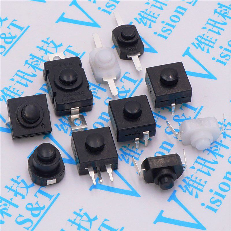 213WD 多功能 手电筒开关 二开一关 按键开关 侧三脚12*12*9MM