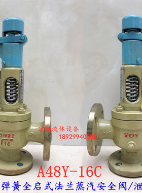 永一A48Y-16C锅炉高温蒸汽铸钢弹簧全启式法兰安全泄压阀DN20-500