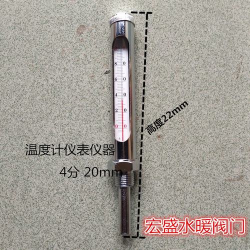 工业玻璃液体温度计管道水温计酒精温度计WNG-11金属套玻璃温度计