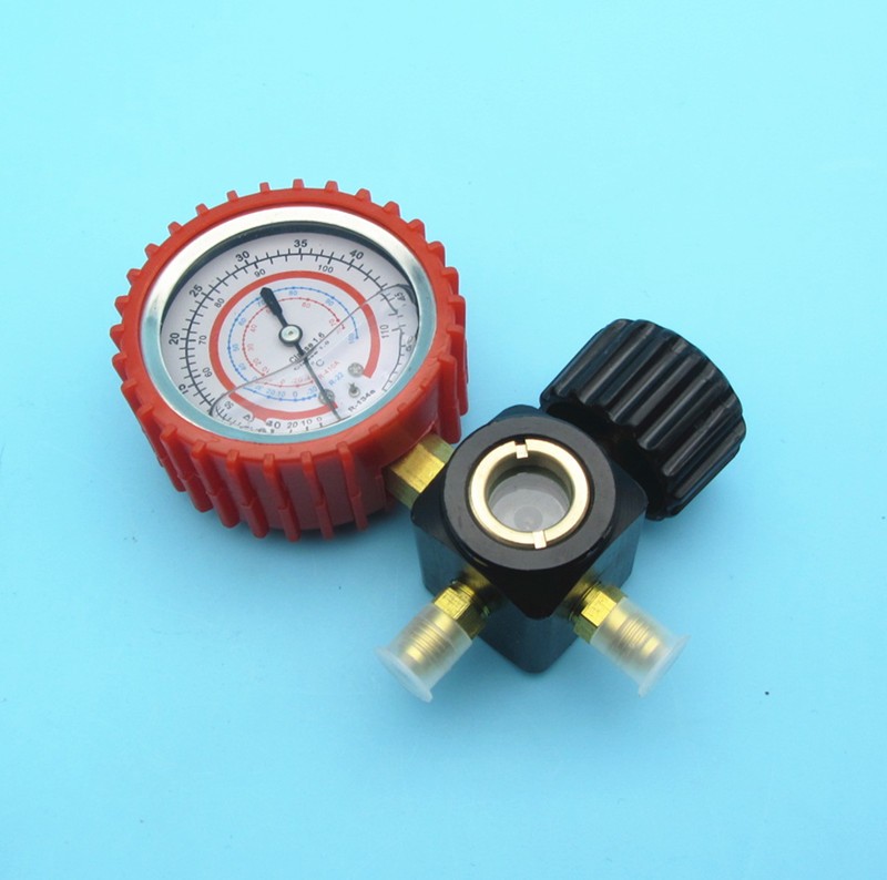 R410A加氟表压力表油压式冷媒表抗震加氟表阀油表带管维修工具