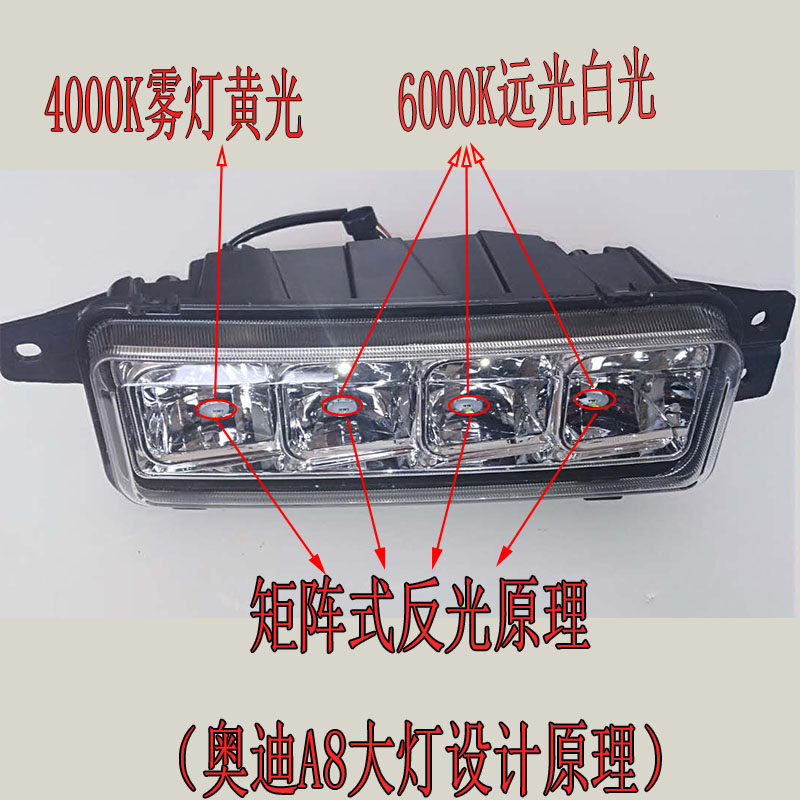 一汽青岛解放龙威前雾灯天威天V龙V途威V悍威LED前雾灯途威V超亮