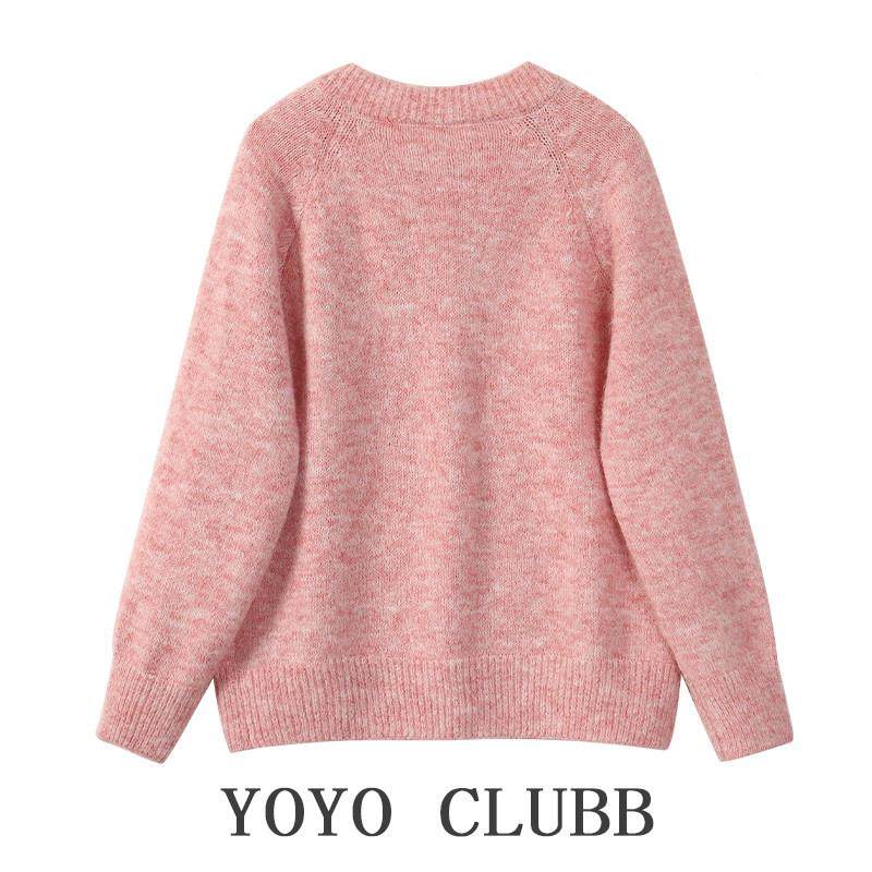 YOYO CLB设计感卡外通刺绣毛衣开衫套女秋季慵U懒B风软糯针SP织上,个性定制/设计服务/DIY,毛衣加工定制,淘宝优惠券,粉丝福利购,淘宝优惠卷