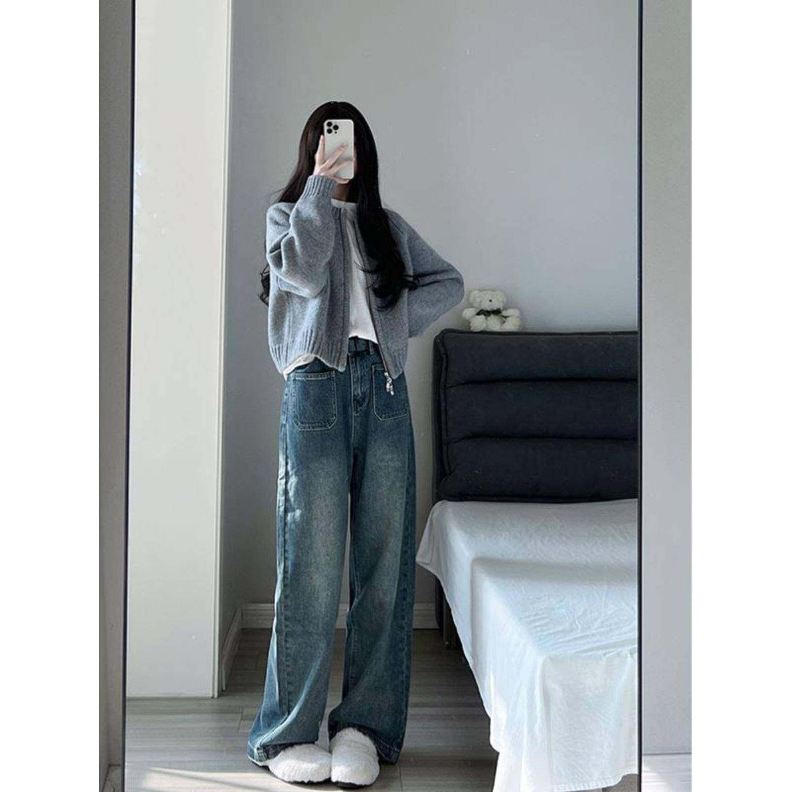 蓝女色毛衣外套针织开链衫学生潮国牌7594Q秋冬外穿拉上衣通勤卫,个性定制/设计服务/DIY,毛衣加工定制,淘宝优惠券,粉丝福利购,淘宝优惠卷