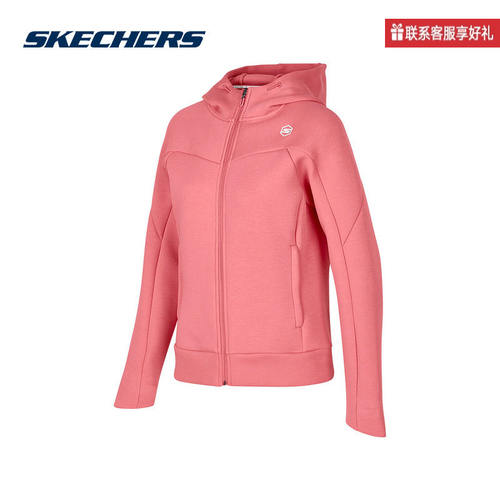Skechers斯凯奇冬季女款连帽外套休闲运动夹克 P424W002/0018