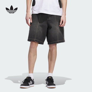 adidas阿迪达斯夏男经典情侣棉质牛仔运动短裤滑板风格JX5468