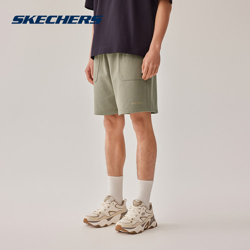 Skechers斯凯奇26夏男款短裤简约百搭五分裤运动休闲裤 L225M184
