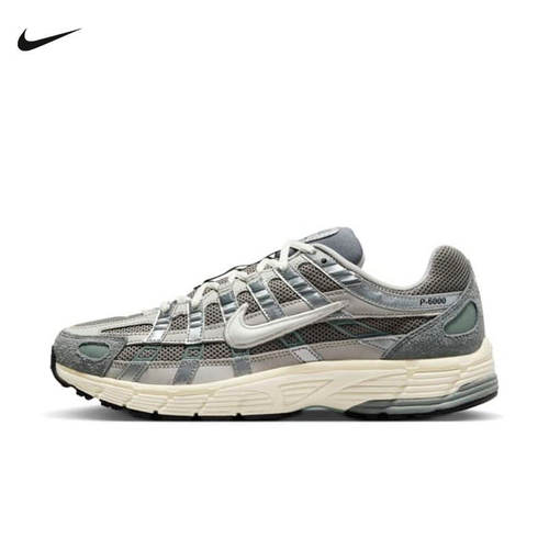 Nike耐克女鞋P-6000银白老爹鞋轻便网眼透气运动跑步鞋BV1021-106