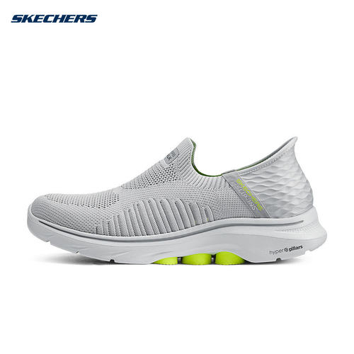 斯凯奇Skechers夏季男子一脚蹬闪穿轻便健步休闲运动鞋216552/GRY