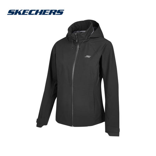 Skechers斯凯奇女夹克简约运动服梭织防风连帽外套P424W225/0018