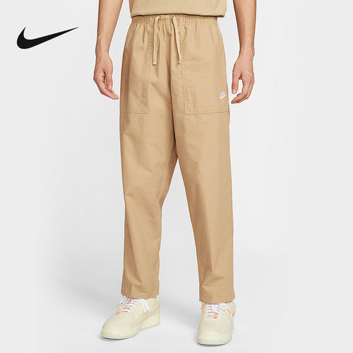 耐克裤子黑色男NIKE CLUB 梭织长裤户外徒步束脚运动裤FN3097-010