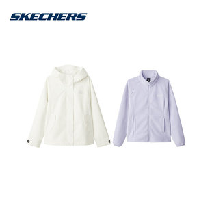 Skechers斯凯奇夹克女士套装三合一保暖摇粒绒外套 L424W204/0074