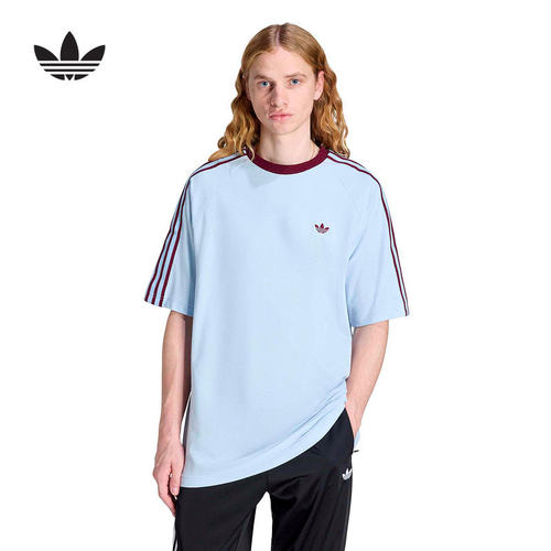 adidas阿迪达斯三叶草棉质运动圆领上衣26春新款男短袖T恤 HZ3831