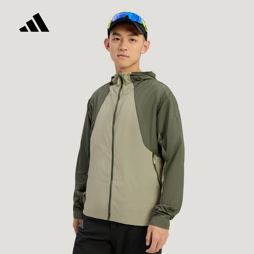adidas阿迪达斯2026夏男户外防晒梭织运动休闲连帽夹克外套KS3528