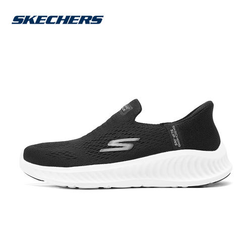 Skechers斯凯奇女士一脚蹬缓震舒适透气休闲运动健步鞋125642/BKW