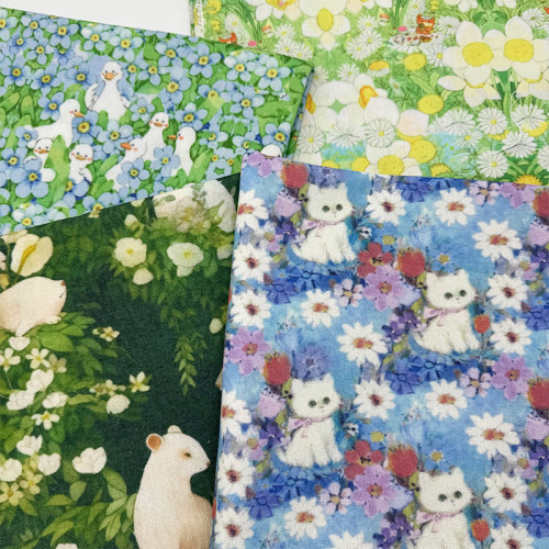 小清新卡通ins风桌布布艺加密棉麻布料长方形餐桌布装饰面料diy布