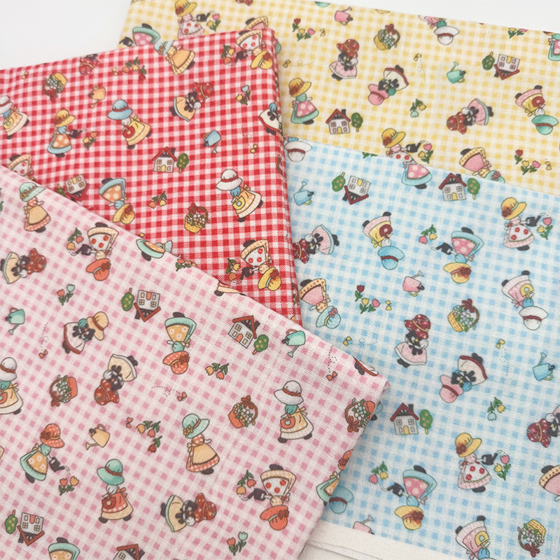 田园童话格子桌布布艺长方形餐桌布加密棉麻布料装饰印花面料diy