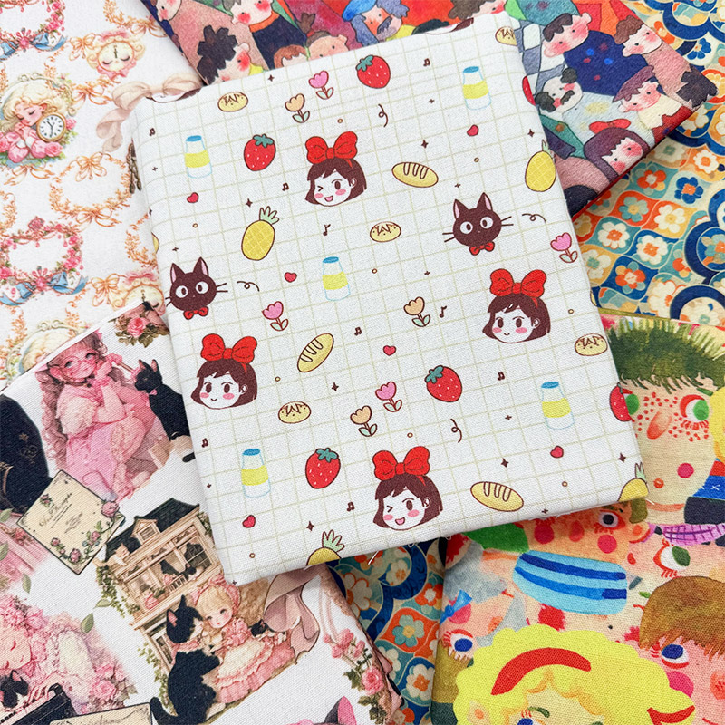 卡通人物印花桌布布艺加密棉麻布