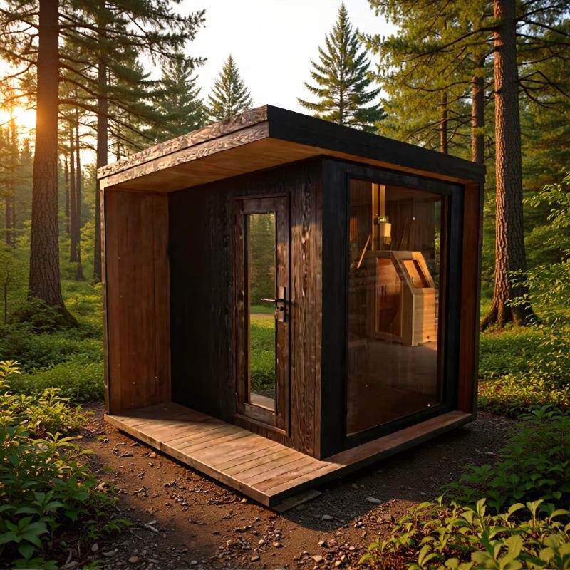 徐州桑拿家用桑拿房干蒸机铁杉木红雪松桑拿房两人家家用汗蒸房厂