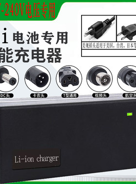 110V锂电池48V美国台湾专用电动车电瓶快充充电器54.6V2A3A5A