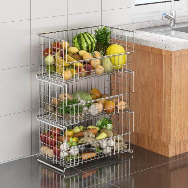 不锈钢厨房置物架多层收纳架子水果零食收纳架家用蔬菜收纳架,收纳整理,书桌收纳置物架,淘宝优惠券,粉丝福利购,淘宝优惠卷