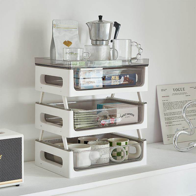 桌面三层透明水杯架 抽屉式胶囊咖啡置物架 办公室茶水间茶包架子,收纳整理,书桌收纳置物架,淘宝优惠券,粉丝福利购,淘宝优惠卷