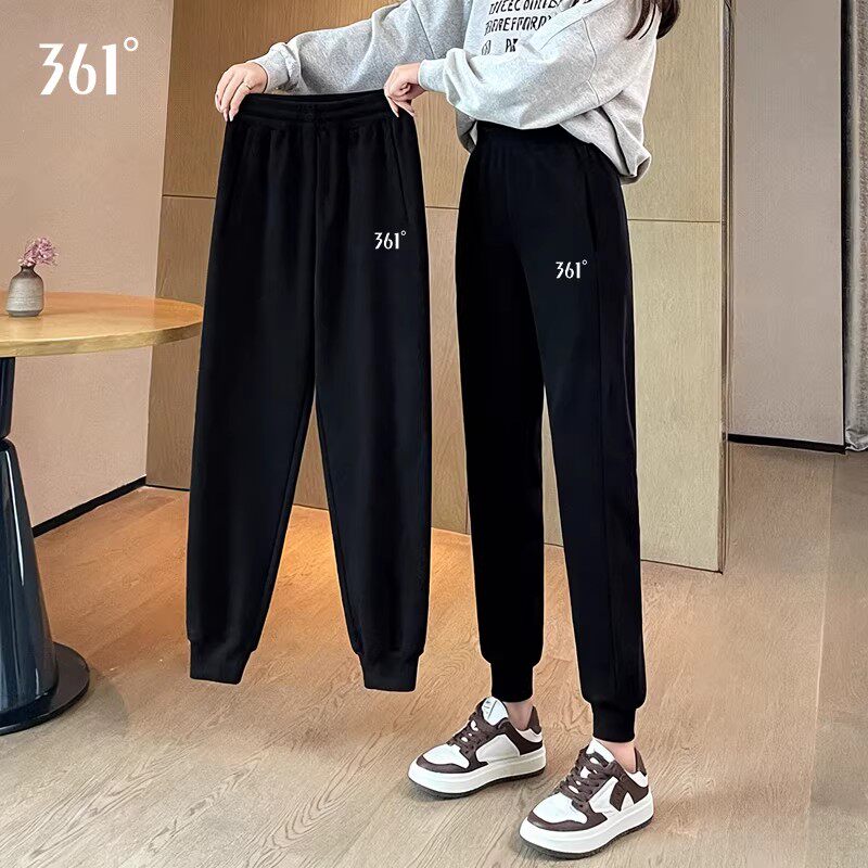 361度女裤针织裤子卫裤2026夏季新款百搭运动裤拉链收口休闲裤女