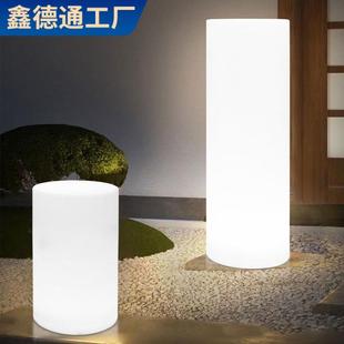led发光圆柱灯走廊客厅落地灯景观庭院装饰灯户外活动灯柱太阳能