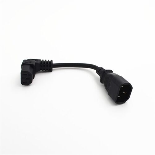IEC320-C13上弯头转C14PDU/UPS电源电脑服务器插头品字公母延长线