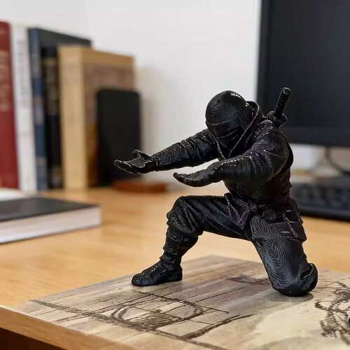创意3D打印网红黑色忍者摆件笔架文件收纳笔筒个性创意装饰礼品CH