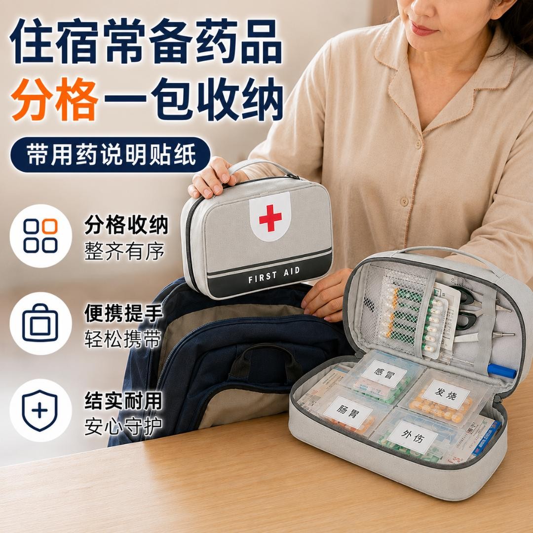开学学生宿舍用药品收纳包盒旅行便携住校小医药箱便携CH
