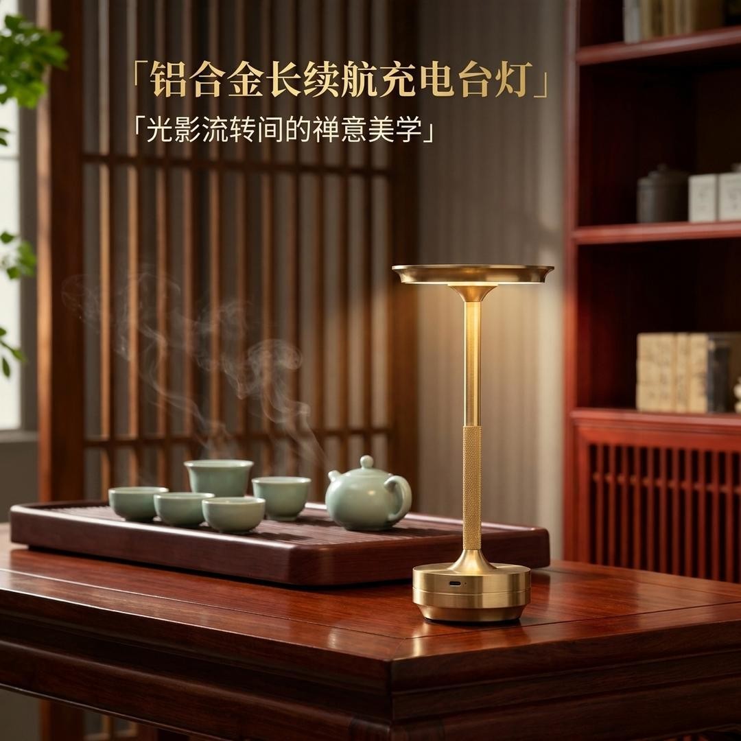 【轻奢】全铝餐厅酒馆充电台灯高级氛围触摸调光露营户外小夜灯QL