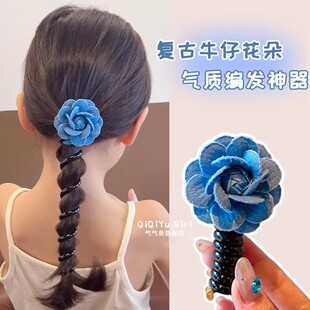儿童洋气网红爆款发饰蓝色头绳发圈女童2026新款扎头发发绳绑皮CH