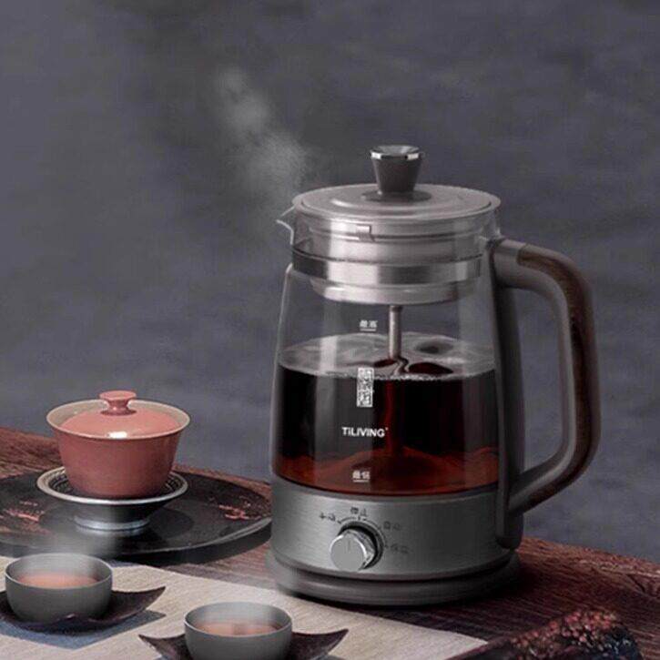 TiLIVING钛煮茶器家用全自动一体式办公室煮茶壶黑蒸汽蒸茶器喷淋