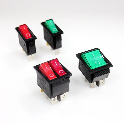 船型开关 KCD8-211/N KCD6 KCD7-2x1 3脚2档带灯 翘板电源开关