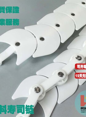 塑料寿司链板节距76.2mm宽度114.3mm大滚珠传送链回转餐盘输送带