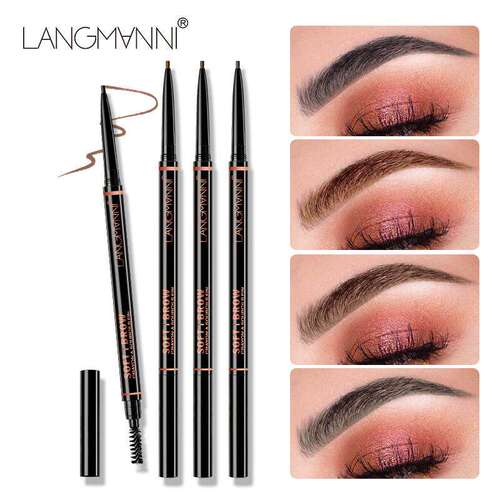 Dual Rotatable Eyebrow Pencil 防水 1.5mm 细头野生眉笔带刷