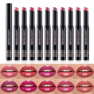 10 Colors Slanted Pearlescent Lipstick 旋转斜口单支口红