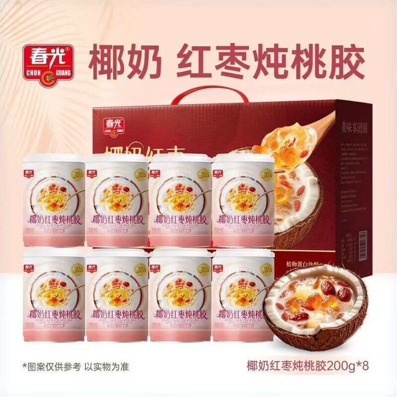 胖超市东来椰奶红枣炖桃胶礼盒送礼送长辈即食营养甜品果味饮料