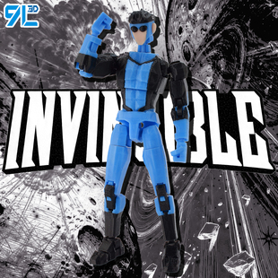 黑护膝马克无敌9L3D打印无敌少侠手办多关节可动人偶玩具Titan13