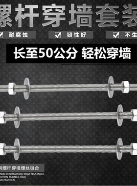 长螺丝杆带母不锈钢外六角螺栓螺丝螺母套装大全加长螺杆M6M8M10