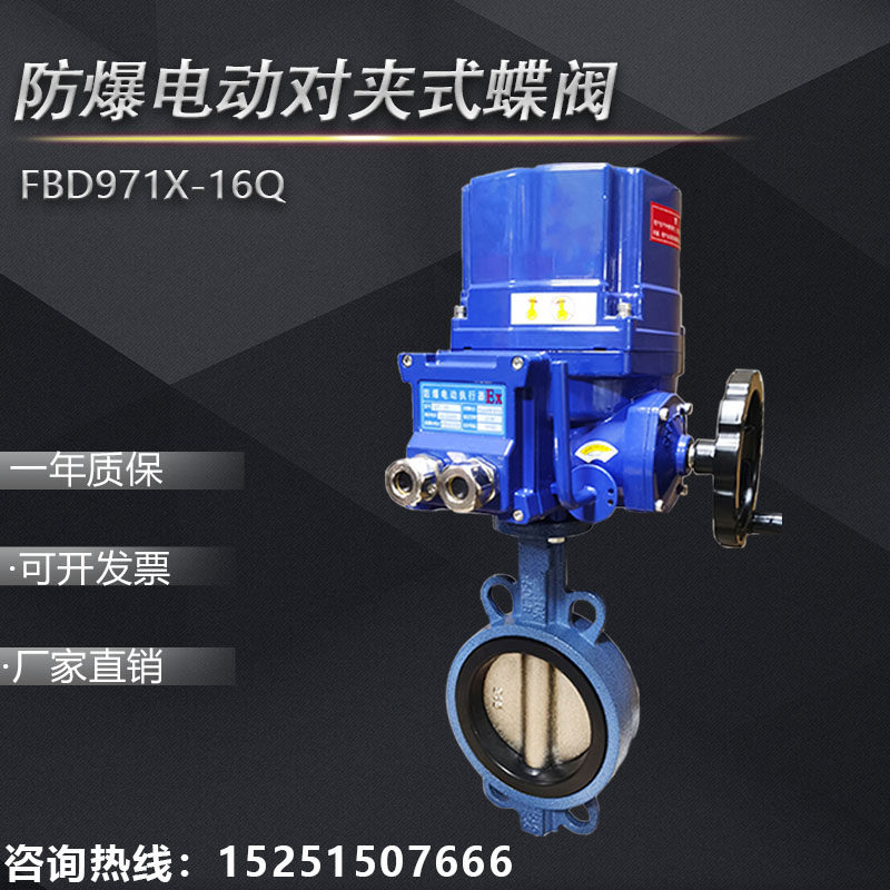 FBD971X-16Q 防爆电动对夹式蝶阀 DN80 100 125 150 200 250 300