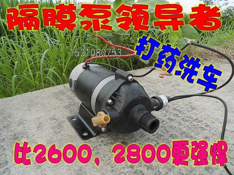 12V直流电动喷雾器高压洗车机自吸灌溉隔膜水泵果树小型打药泵