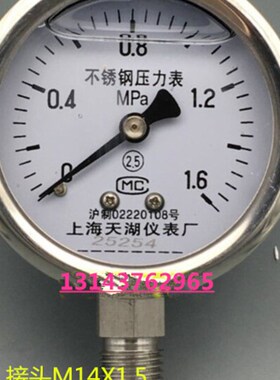 不锈钢耐震压力表YN-60BF 1.6MPa YTN60BF 耐高温